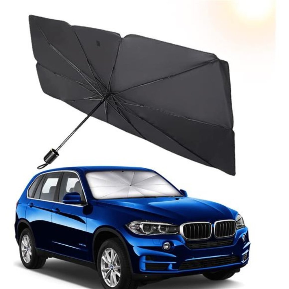 YAKEFLY Car Windshield Sun Shade Umbrella, Foldable Car Sunshade Front Window= - Picture 2 of 7